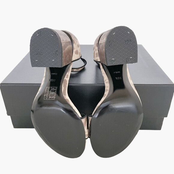 Alexander Wang Abby Sandals EU 36.5 US 6.5 Beige Snake Block Heels Cheetah Brown - Picture 3 of 11